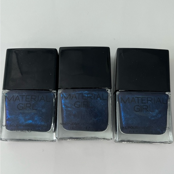Midnight Blue -Material Girl Nail Polish full bottles never used+ Essie top coat - Picture 2 of 4